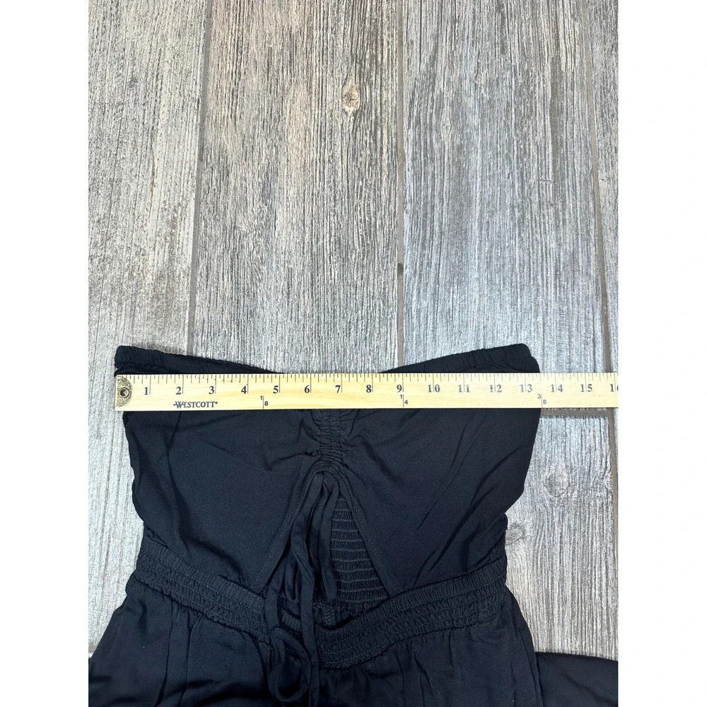 Le Lis Collection Womens Jumpsuit Strapless Drawstring Black Size M Medium‎